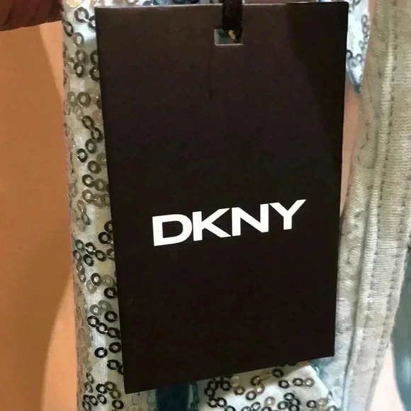 NWT DKNY Powder Blue Sequin Racerback Tank - S - Picture 6 of 7